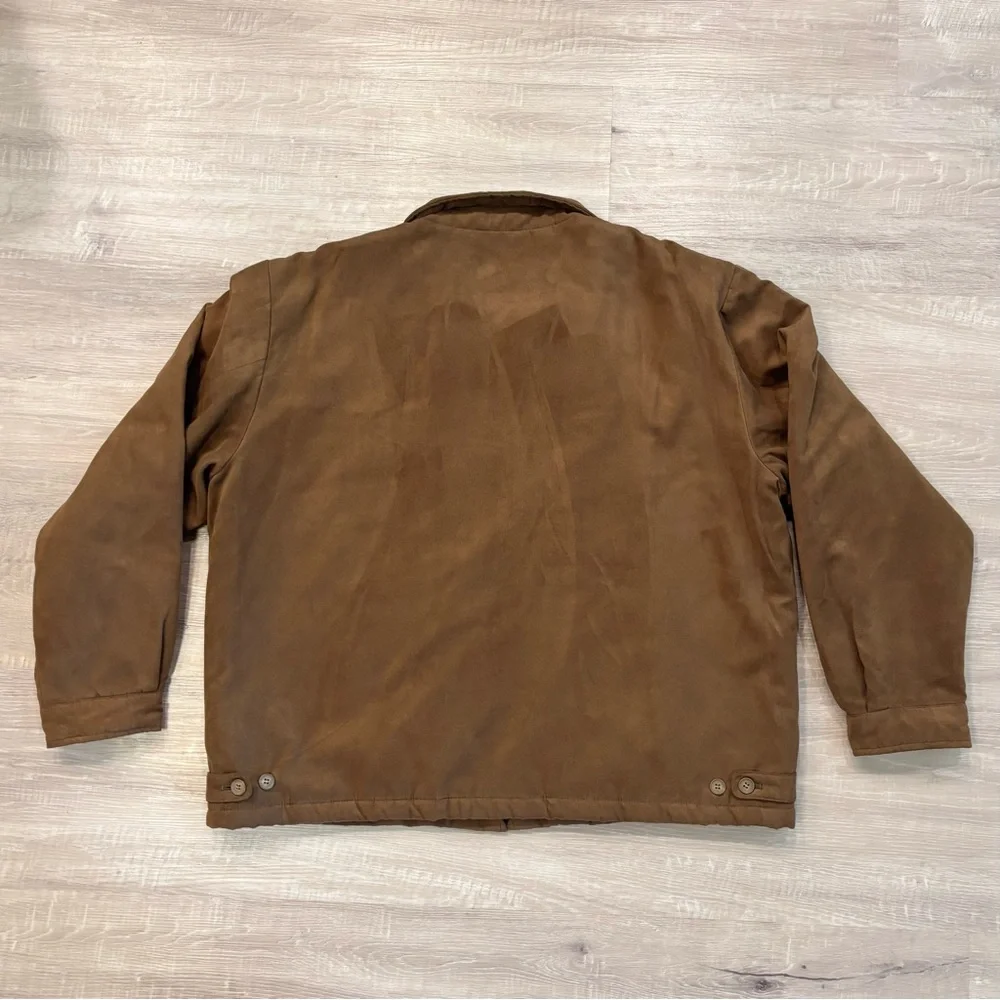 IZOD Men’s Brown Jacket Coat Full Zip Casual Lightweight Classic Size XL Neutral